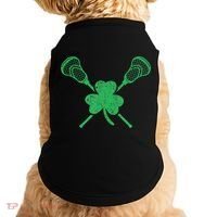 Green Shamrock Lacrosse Irish St. PatrickS Day Doggie Tank thumb 0
