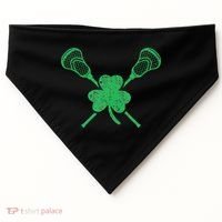 Green Shamrock Lacrosse Irish St. PatrickS Day USA-Made Doggie Bandana thumb 0