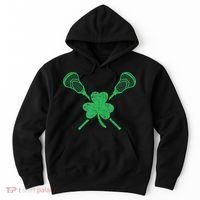Green Shamrock Lacrosse Irish St. PatrickS Day Hoodie thumb 0