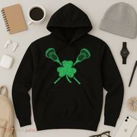 Green Shamrock Lacrosse Irish St. PatrickS Day Hoodie thumb 3