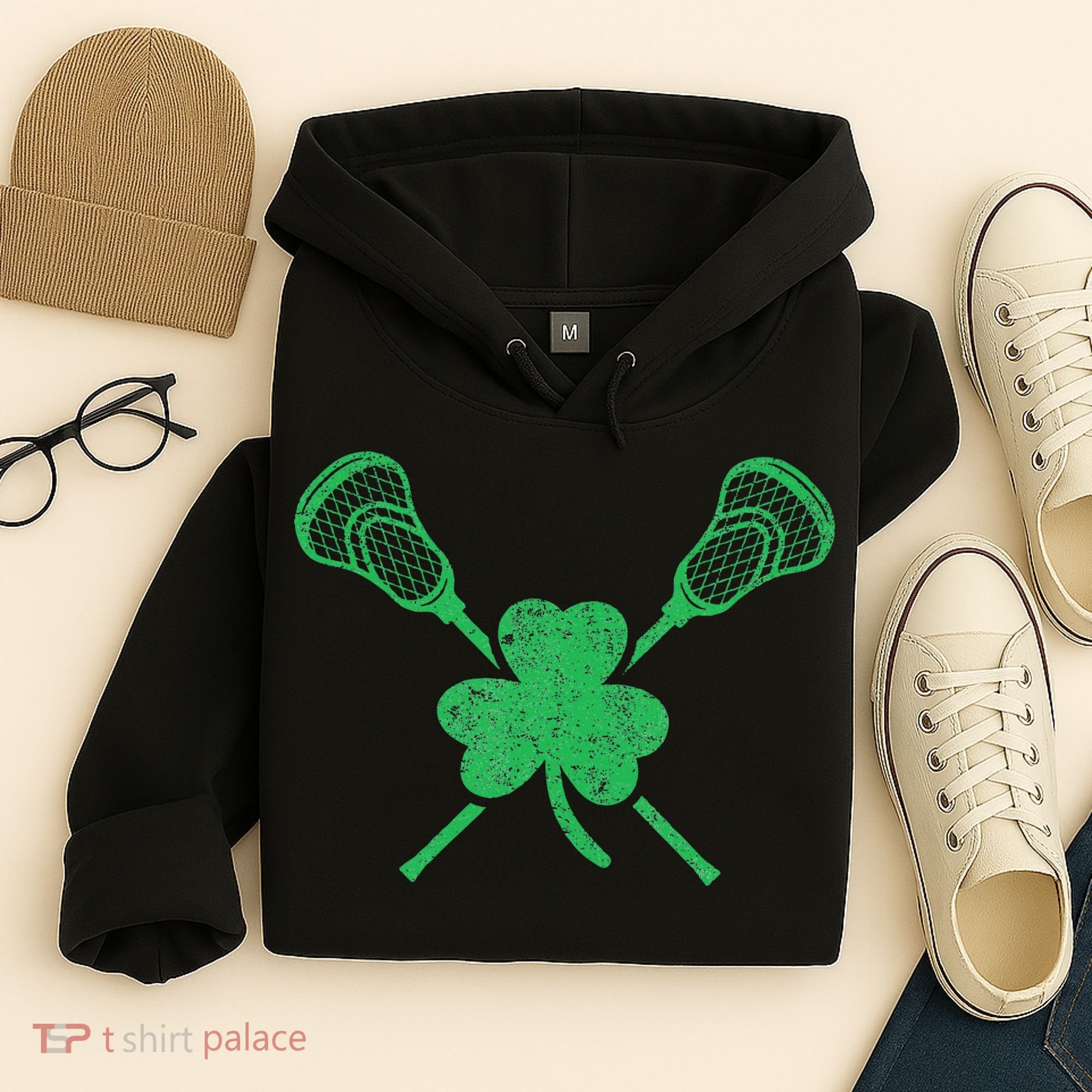 Green Shamrock Lacrosse Irish St. PatrickS Day Hoodie