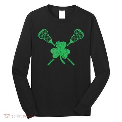 Green Shamrock Lacrosse Irish St. PatrickS Day Long Sleeve Shirt