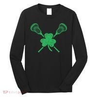 Green Shamrock Lacrosse Irish St. PatrickS Day Long Sleeve Shirt thumb 0