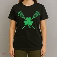 Green Shamrock Lacrosse Irish St. PatrickS Day T-Shirt thumb 4
