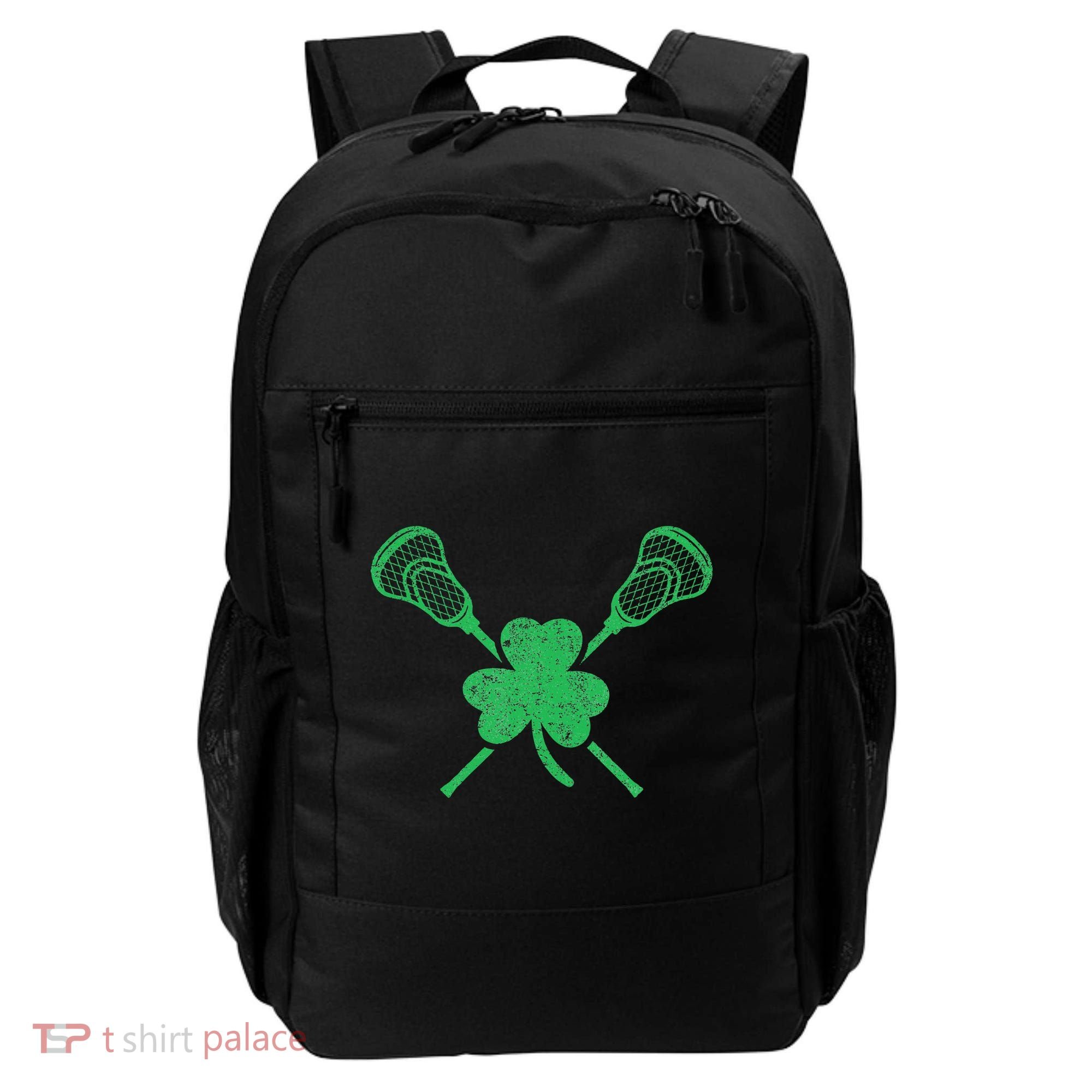 Green Shamrock Lacrosse Irish St. PatrickS Day Backpack
