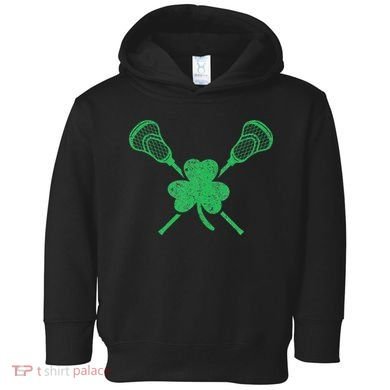 Green Shamrock Lacrosse Irish St. PatrickS Day Toddler Hoodie