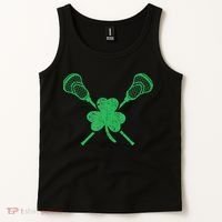 Green Shamrock Lacrosse Irish St. PatrickS Day Tank Top thumb 2