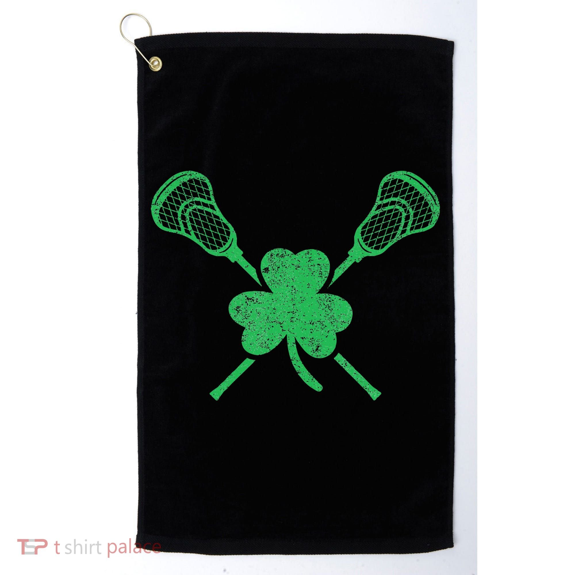 Green Shamrock Lacrosse Irish St. PatrickS Day Golf Towel