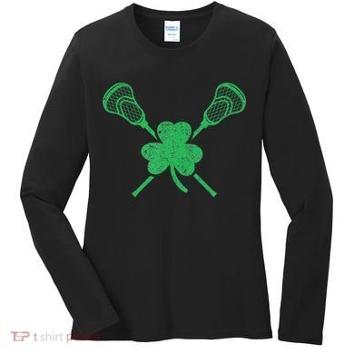 Green Shamrock Lacrosse Irish St. PatrickS Day Women's Long Sleeve Shirt