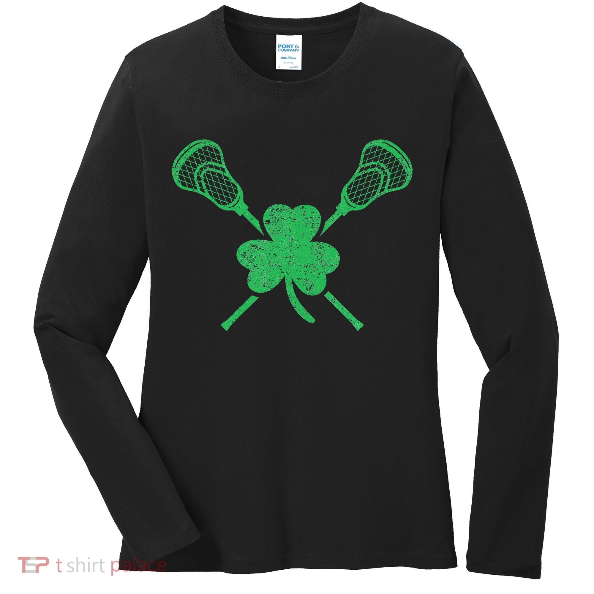 Green Shamrock Lacrosse Irish St. PatrickS Day Women's Long Sleeve Shirt