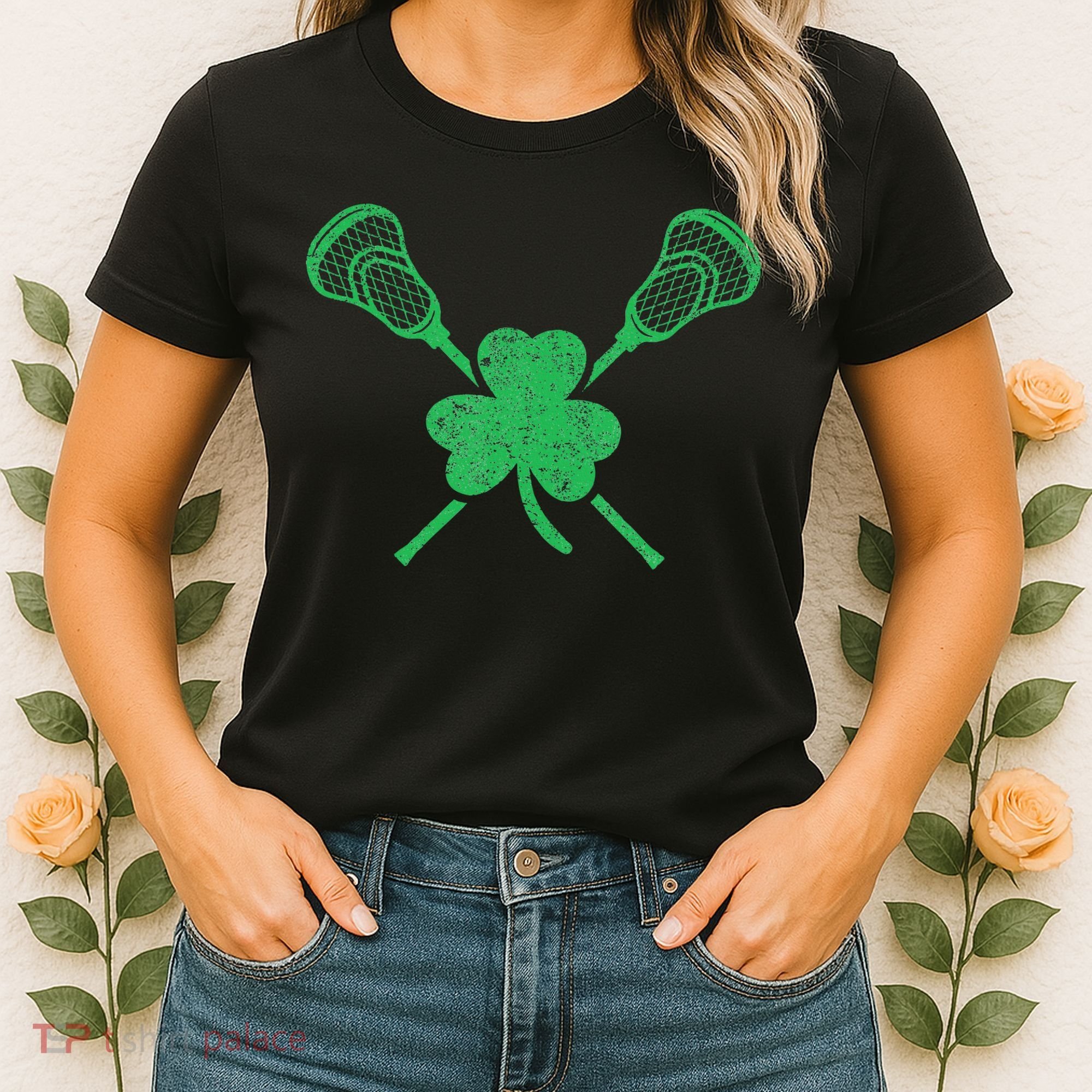 Green Shamrock Lacrosse Irish St. PatrickS Day Women's T-Shirt