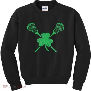 Green Shamrock Lacrosse Irish St. PatrickS Day Kids Sweatshirt