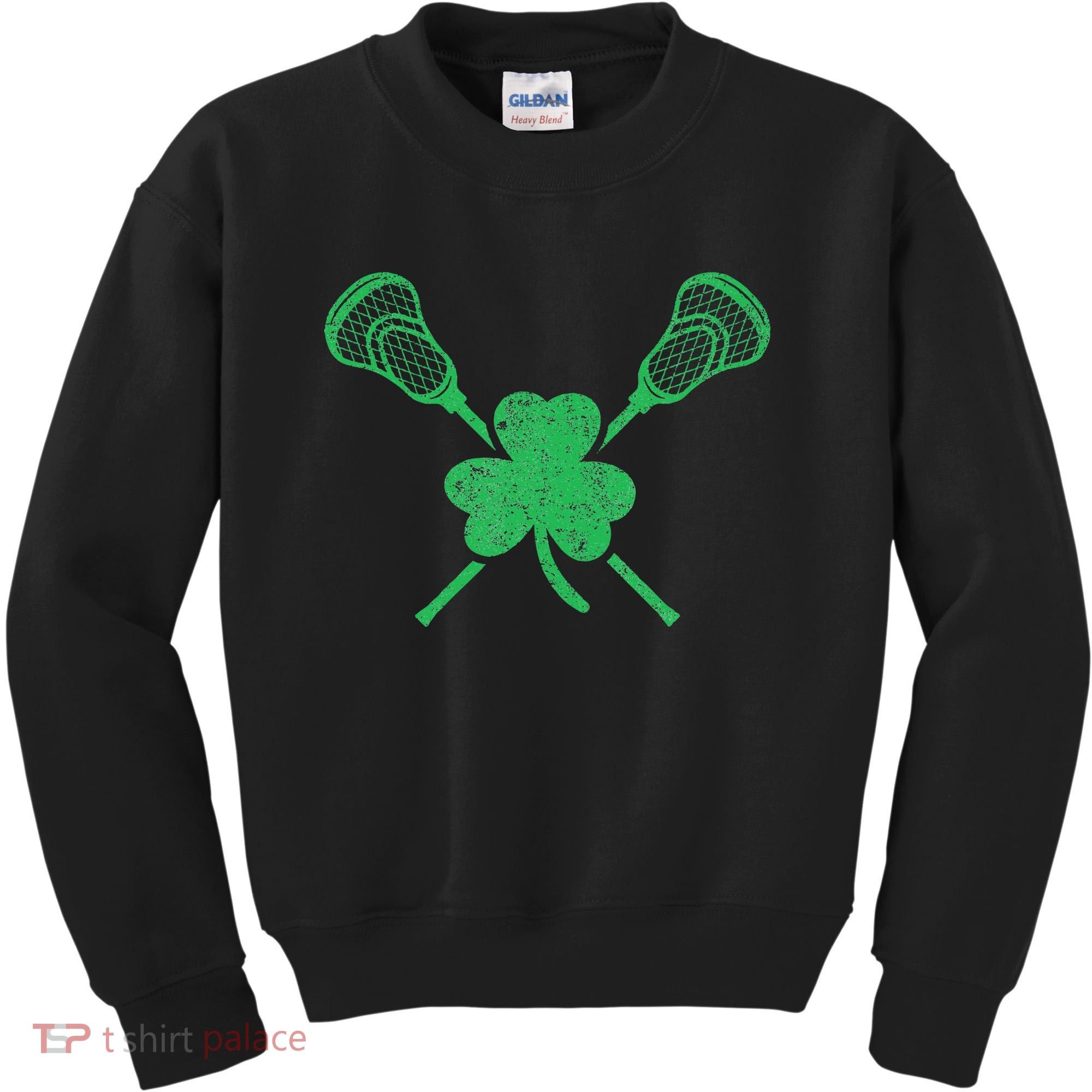 Green Shamrock Lacrosse Irish St. PatrickS Day Kids Sweatshirt
