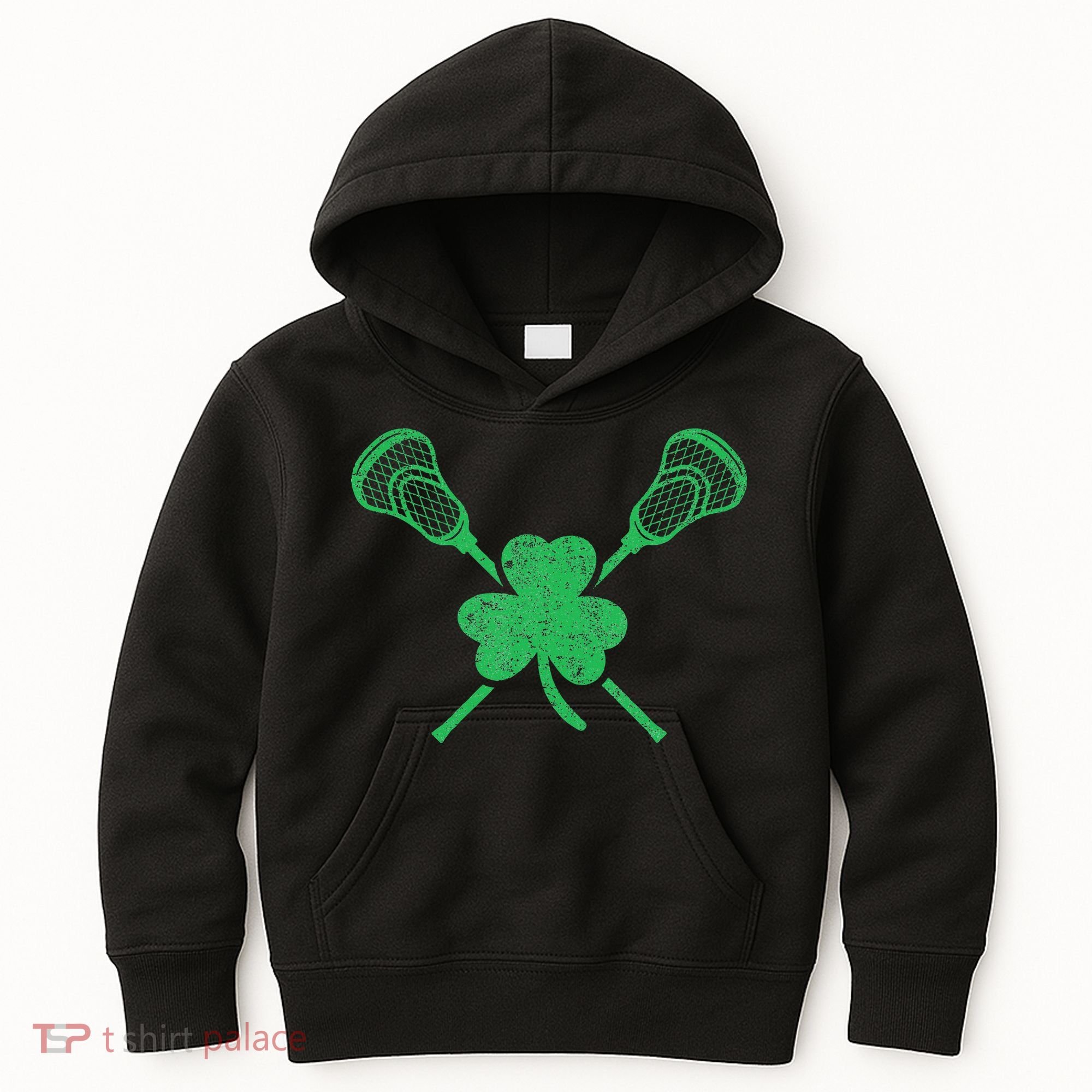 Green Shamrock Lacrosse Irish St. PatrickS Day Kids Hoodie