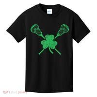 Green Shamrock Lacrosse Irish St. PatrickS Day Kids T-Shirt thumb 0