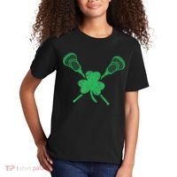 Green Shamrock Lacrosse Irish St. PatrickS Day Kids T-Shirt thumb 2