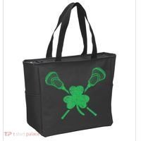 Green Shamrock Lacrosse Irish St. PatrickS Day Tote Bag thumb 2