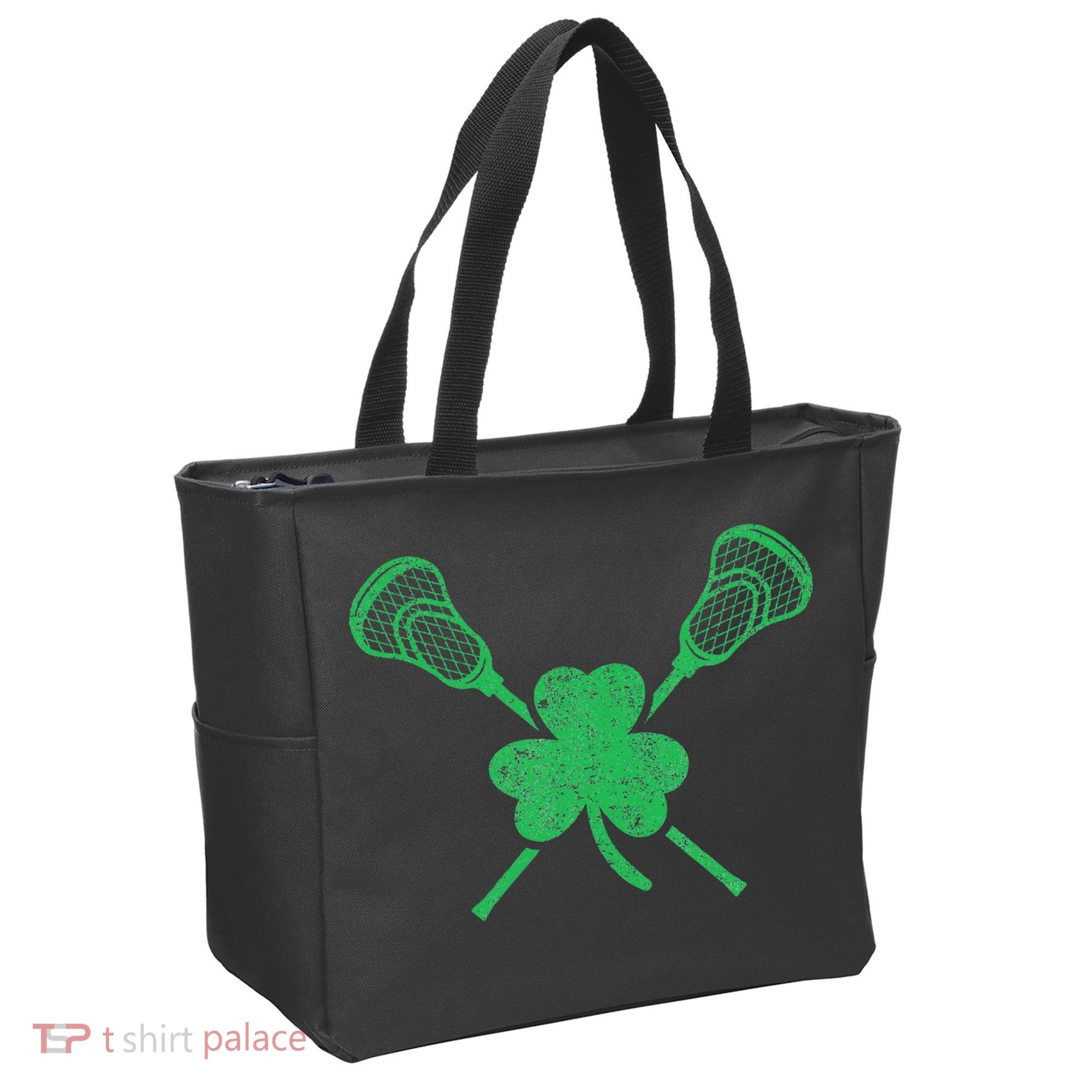 Green Shamrock Lacrosse Irish St. PatrickS Day Tote Bag