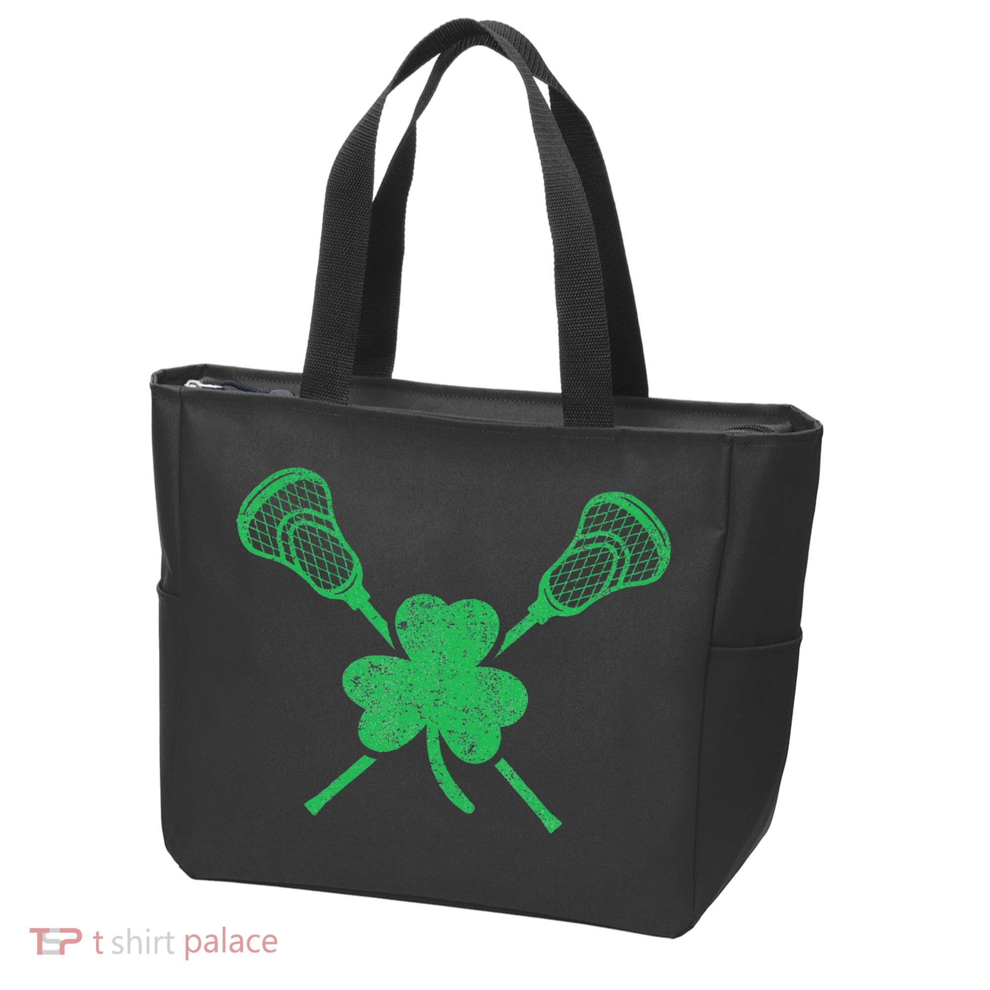 Green Shamrock Lacrosse Irish St. PatrickS Day Tote Bag
