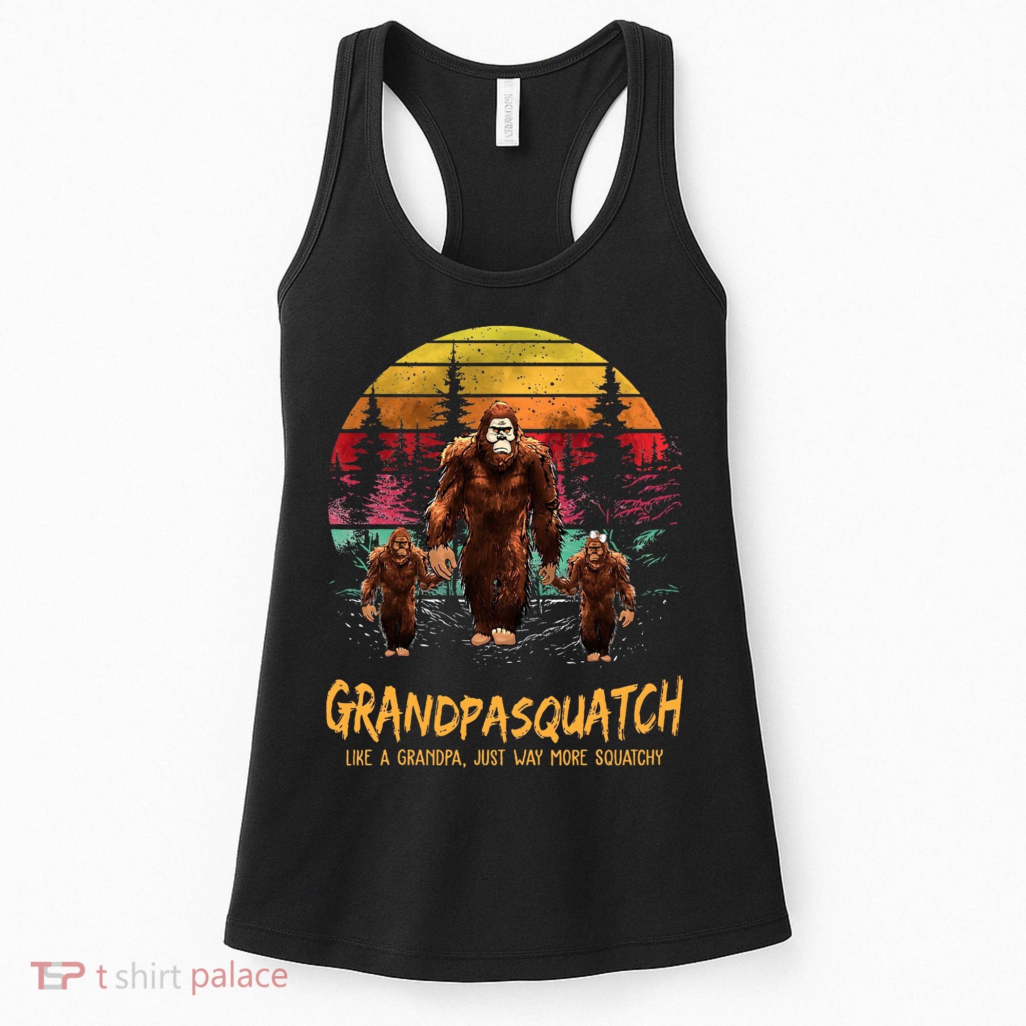 Grandpa Squatch Like A Grandpa Just Way More Squatchy Retro Women's Tank Top