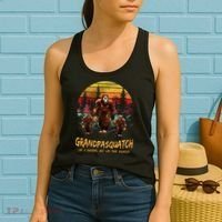 Grandpa Squatch Like A Grandpa Just Way More Squatchy Retro Women's Tank Top thumb 2