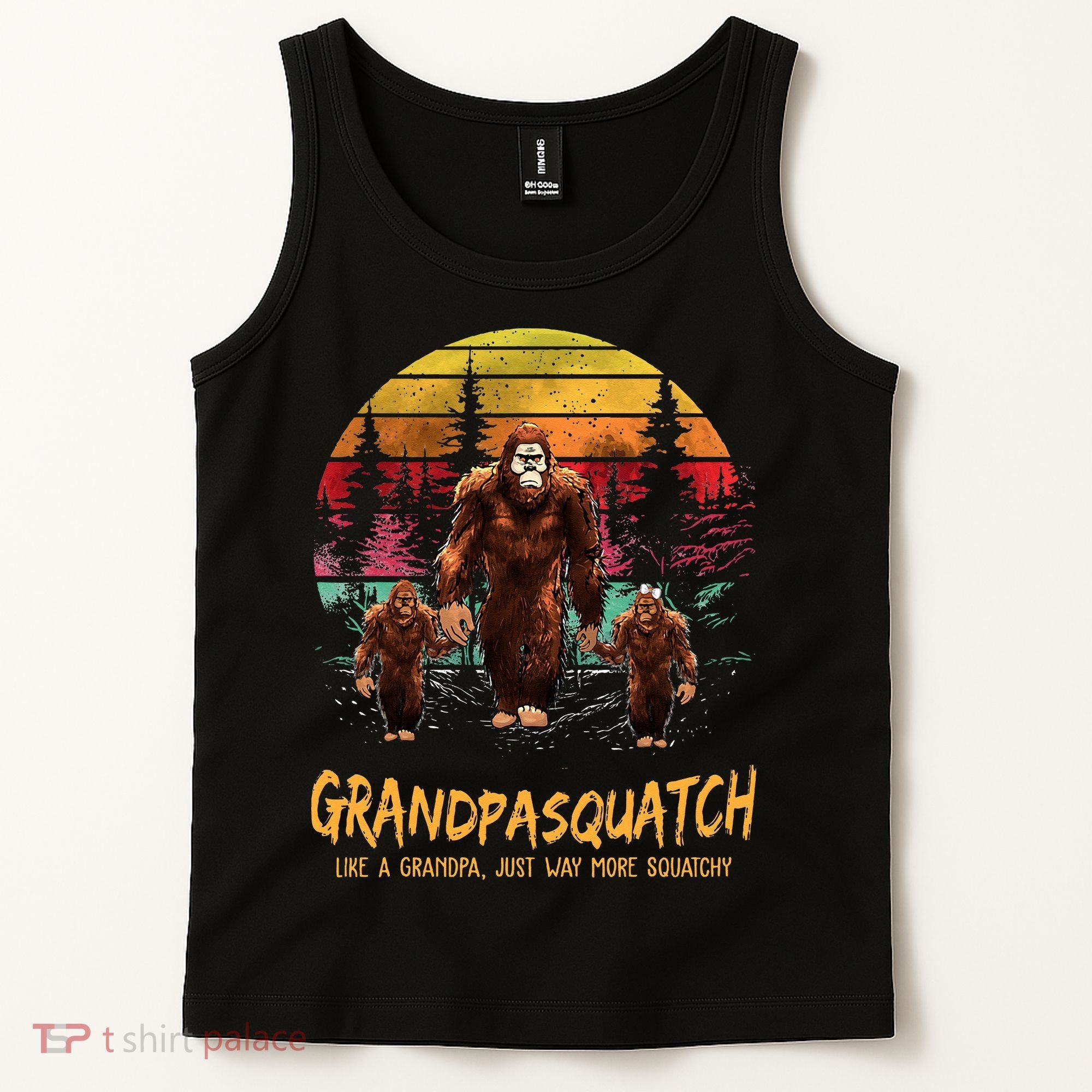 Grandpa Squatch Like A Grandpa Just Way More Squatchy Retro Tank Top