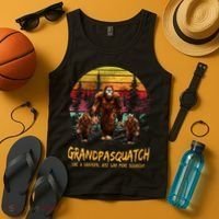 Grandpa Squatch Like A Grandpa Just Way More Squatchy Retro Tank Top thumb 4