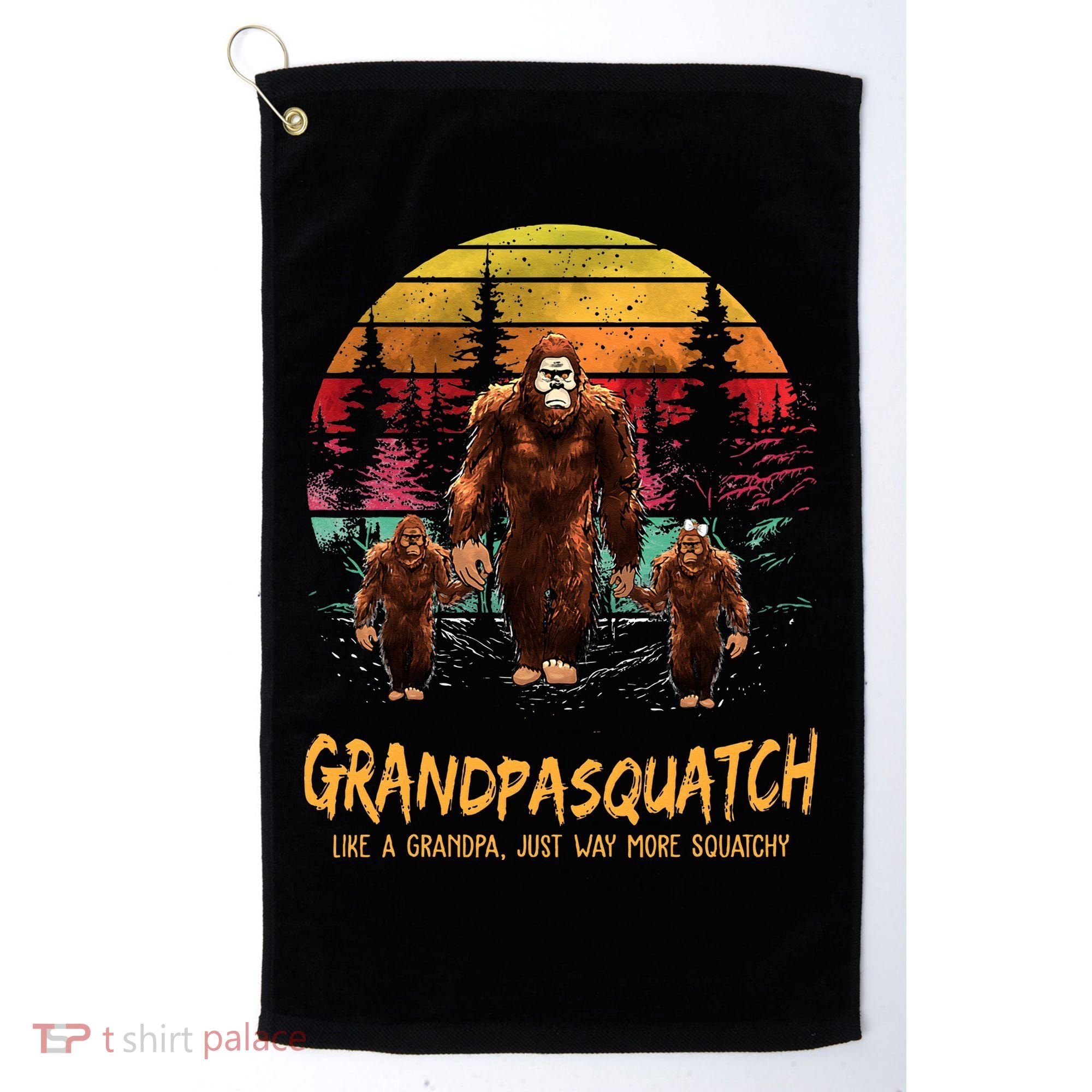 Grandpa Squatch Like A Grandpa Just Way More Squatchy Retro Golf Towel