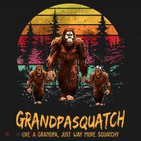 Grandpa Squatch Like A Grandpa Just Way More Squatchy Retro Women's Long Sleeve Shirt thumb 2