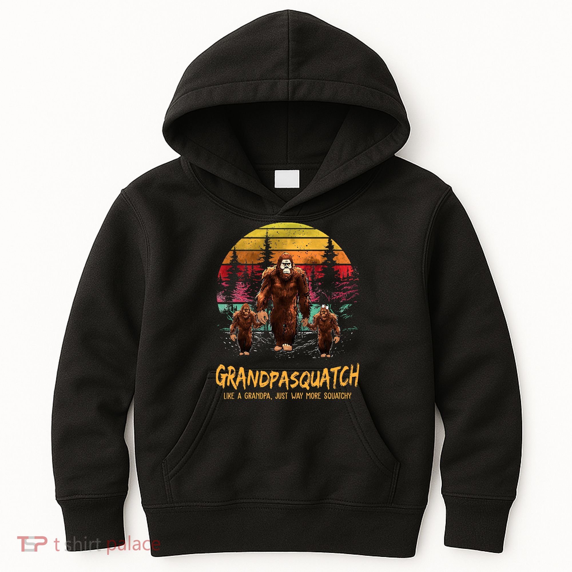 Grandpa Squatch Like A Grandpa Just Way More Squatchy Retro Kids Hoodie