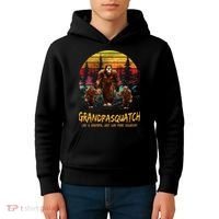 Grandpa Squatch Like A Grandpa Just Way More Squatchy Retro Kids Hoodie thumb 4