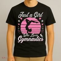 Gymnastic Sport Lover Just A Girl Who Loves Gymnastics T-Shirt thumb 3