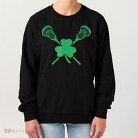 Green Shamrock Lacrosse Irish St Patrick's Day Women's Sweatshirt thumb 0