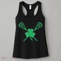 Green Shamrock Lacrosse Irish St Patrick's Day Women's Tank Top thumb 3