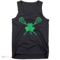 Green Shamrock Lacrosse Irish St Patrick's Day Tank Top thumb 0