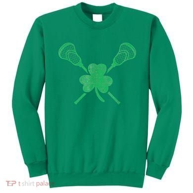 Green Shamrock Lacrosse Irish St Patrick's Day Sweatshirt