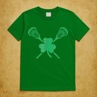 Green Shamrock Lacrosse Irish St Patrick's Day T-Shirt thumb 5