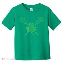 Green Shamrock Lacrosse Irish St Patrick's Day Toddler T-Shirt thumb 0