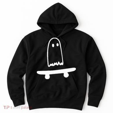 Ghost Skateboard Lazy Halloween Costume Hoodie