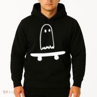 Ghost Skateboard Lazy Halloween Costume Hoodie thumb 2