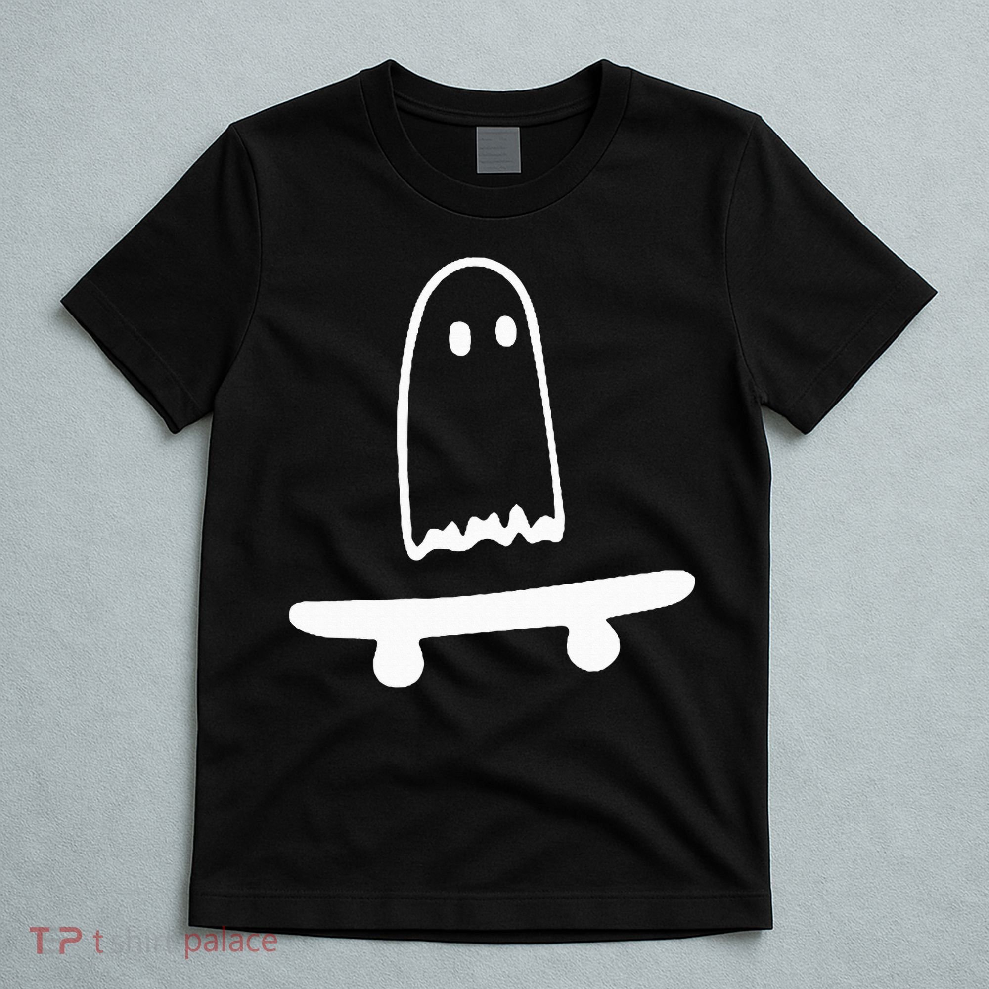 Ghost Skateboard Lazy Halloween Costume T-Shirt