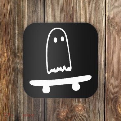 Ghost Skateboard Lazy Halloween Costume Coaster