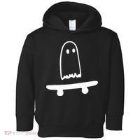 Ghost Skateboard Lazy Halloween Costume Toddler Hoodie thumb 0