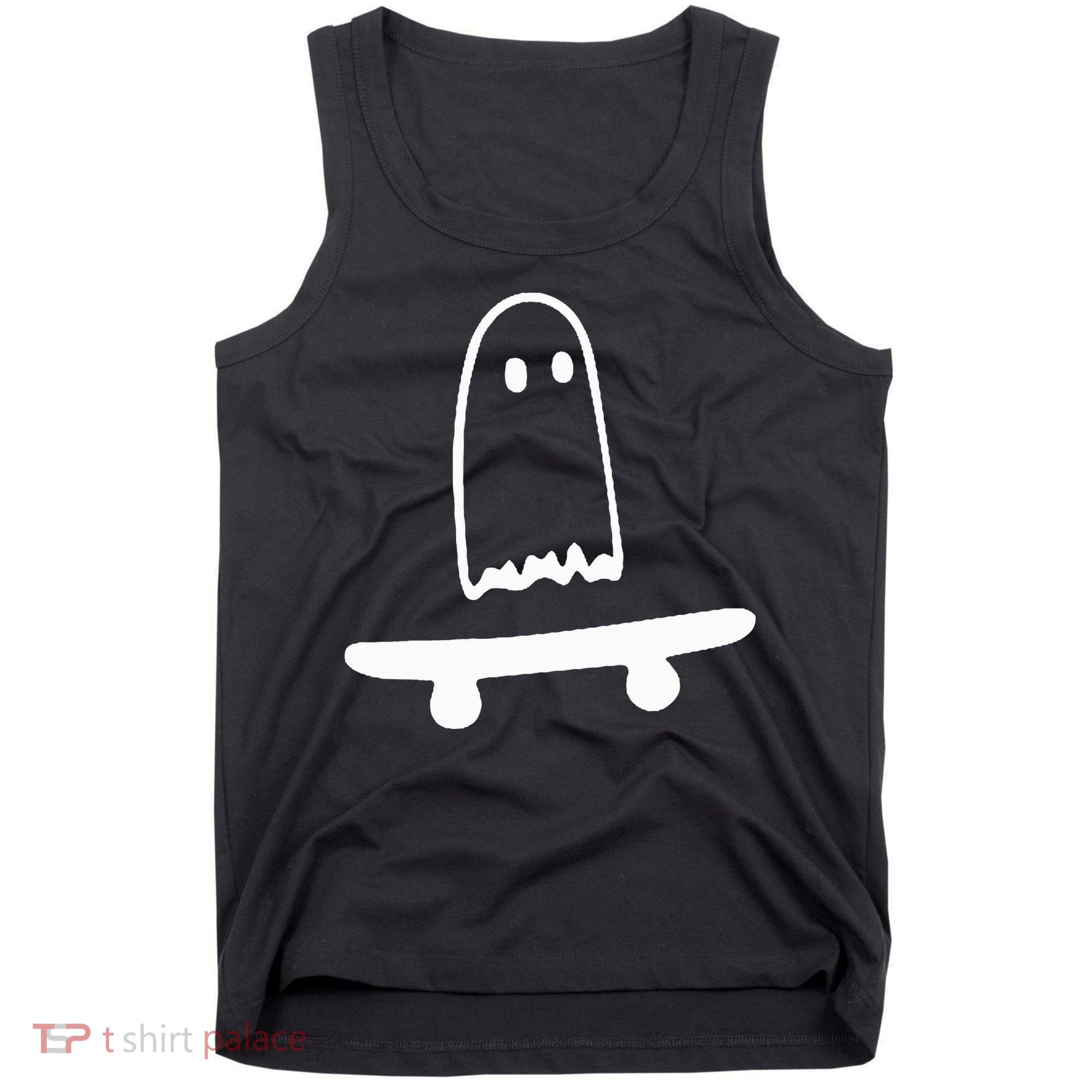 Ghost Skateboard Lazy Halloween Costume Tank Top