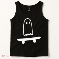 Ghost Skateboard Lazy Halloween Costume Tank Top thumb 2