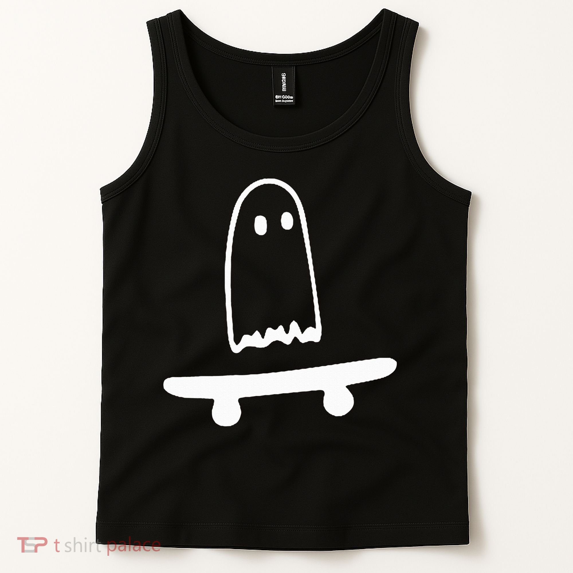 Ghost Skateboard Lazy Halloween Costume Tank Top