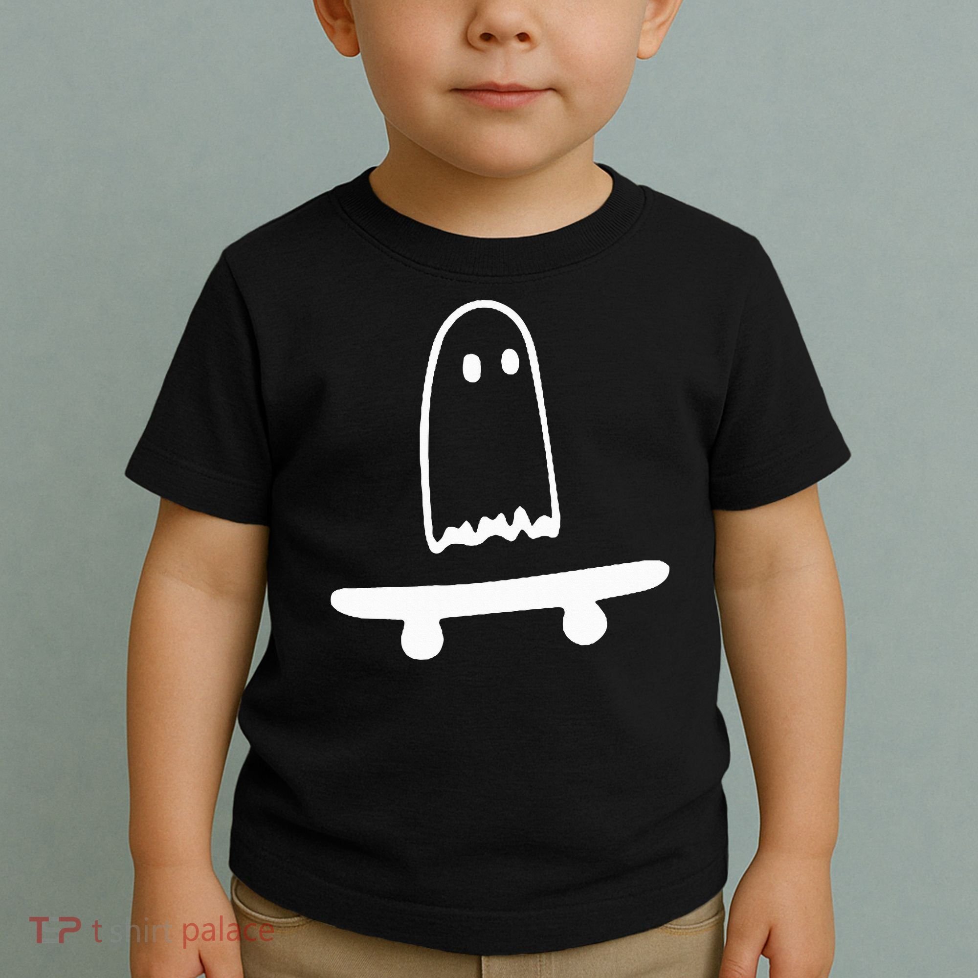 Ghost Skateboard Lazy Halloween Costume Toddler T-Shirt