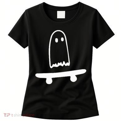 Ghost Skateboard Lazy Halloween Costume Women's T-Shirt