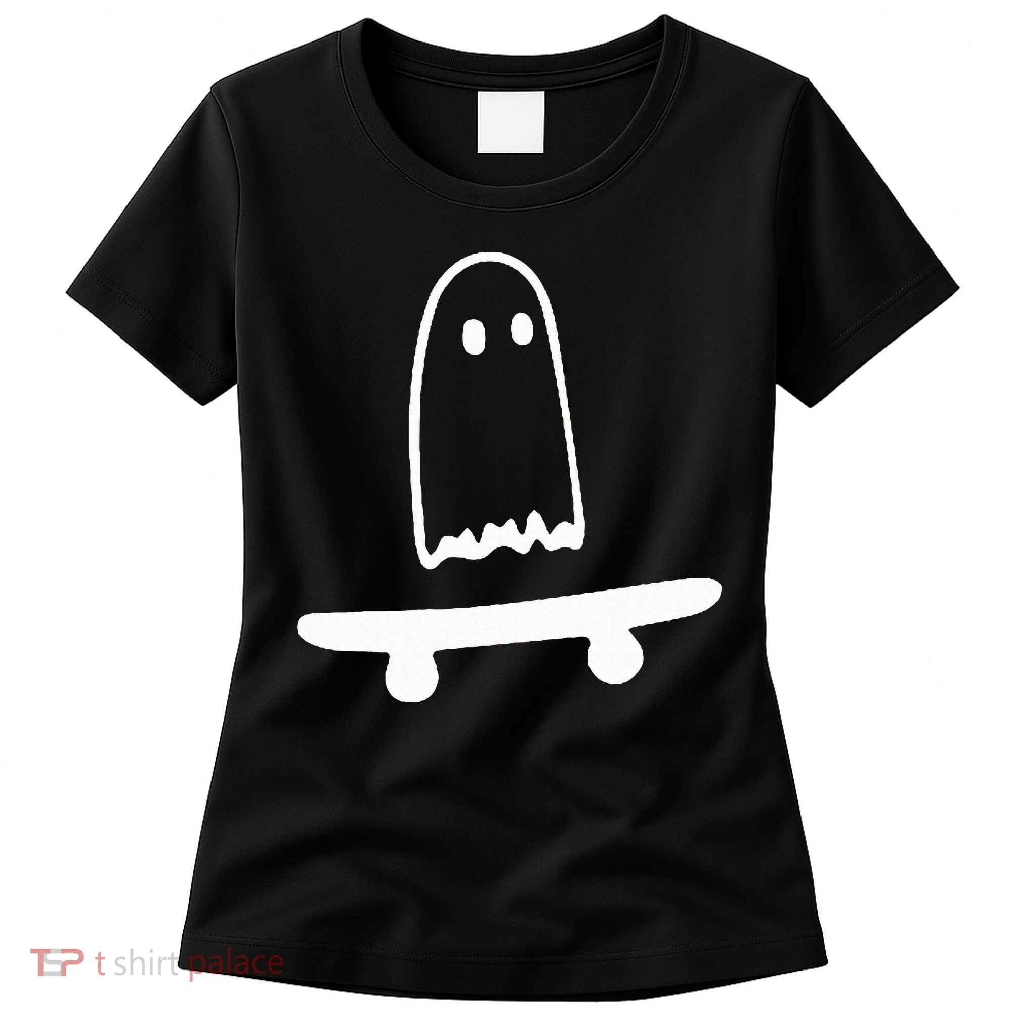 Ghost Skateboard Lazy Halloween Costume Women's T-Shirt