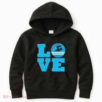 Gift Swim Love For Swimmers & Swimming Kids Hoodie thumb 0